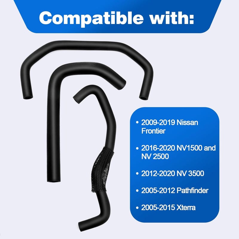 CULMKARI 3Pcs Breather Hoses Fits for 2005-2020 Nissan Pathfinder NV Xterra Frontier Replace 11823-EA20A 11826-ZL80B 11826-EA200 - Image 2